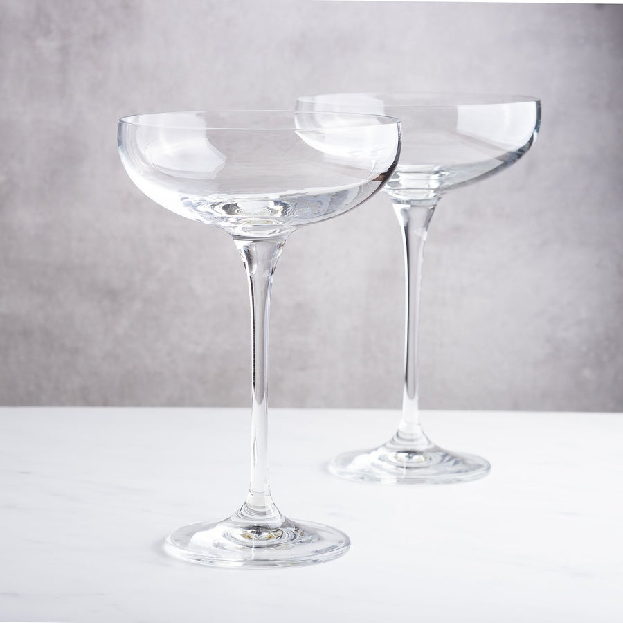 Champagne Saucers, Crystallised Coupe Glasses by Lunar Oceans